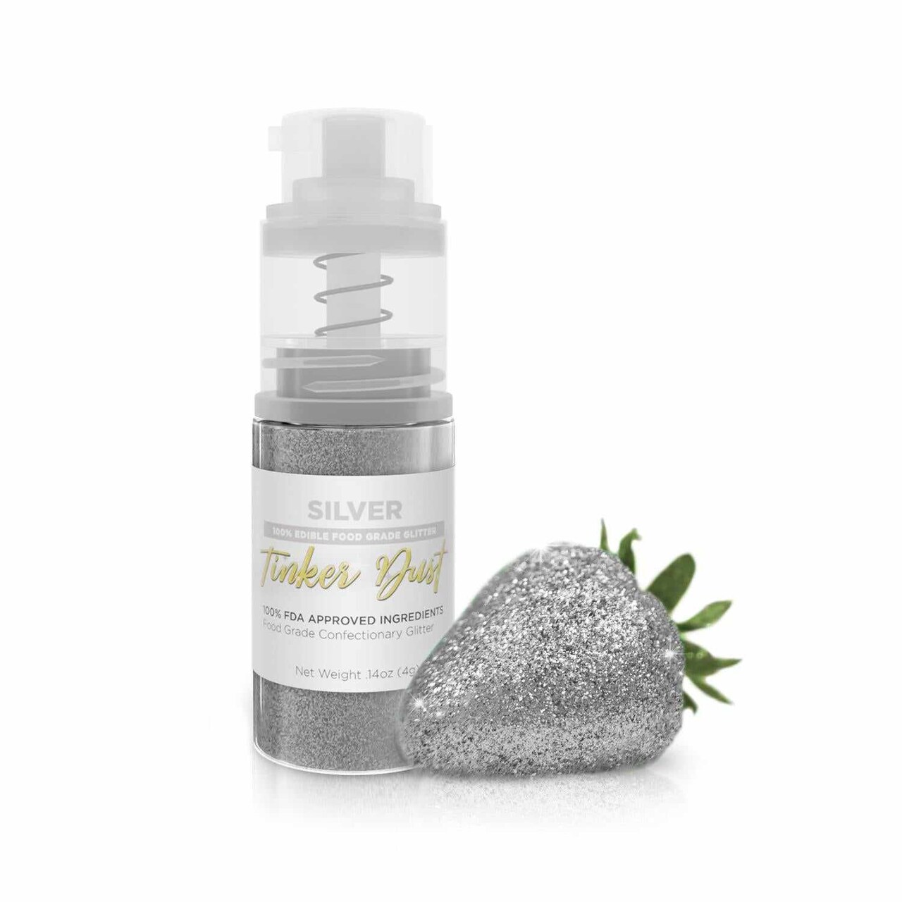 Silver Edible Glitter Spray - Edible Powder Dust Spray Glitter for